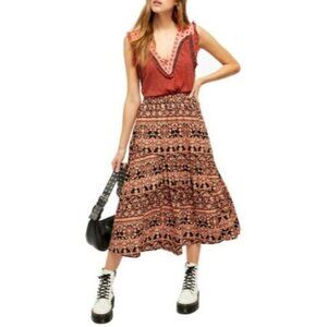 NWT Free People All About The Tiers A-line Skirt
